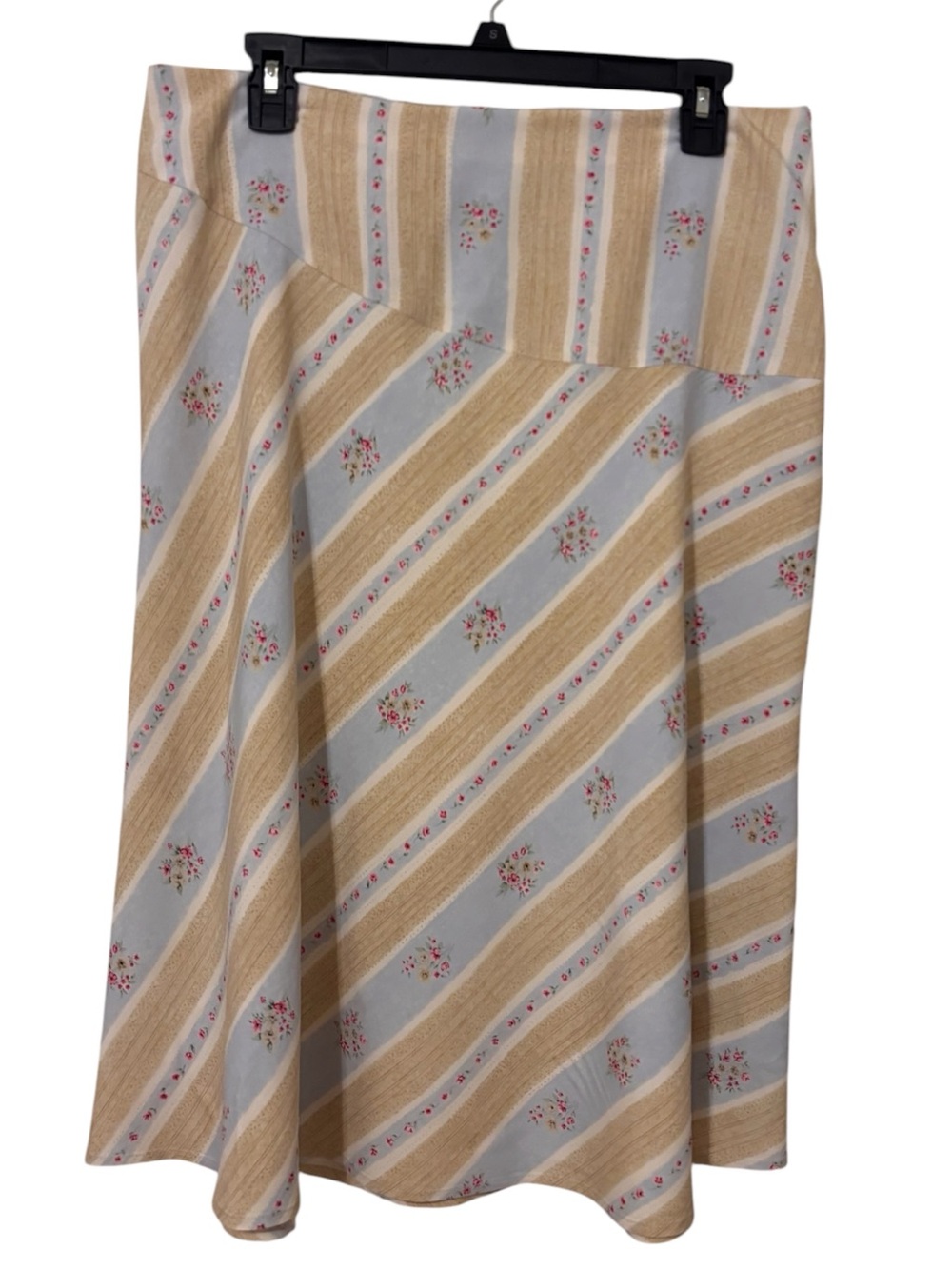 Liz Claiborne 100% Silk Cottagecore Coquette Y2K Boho Floral A-Line Skirt 12